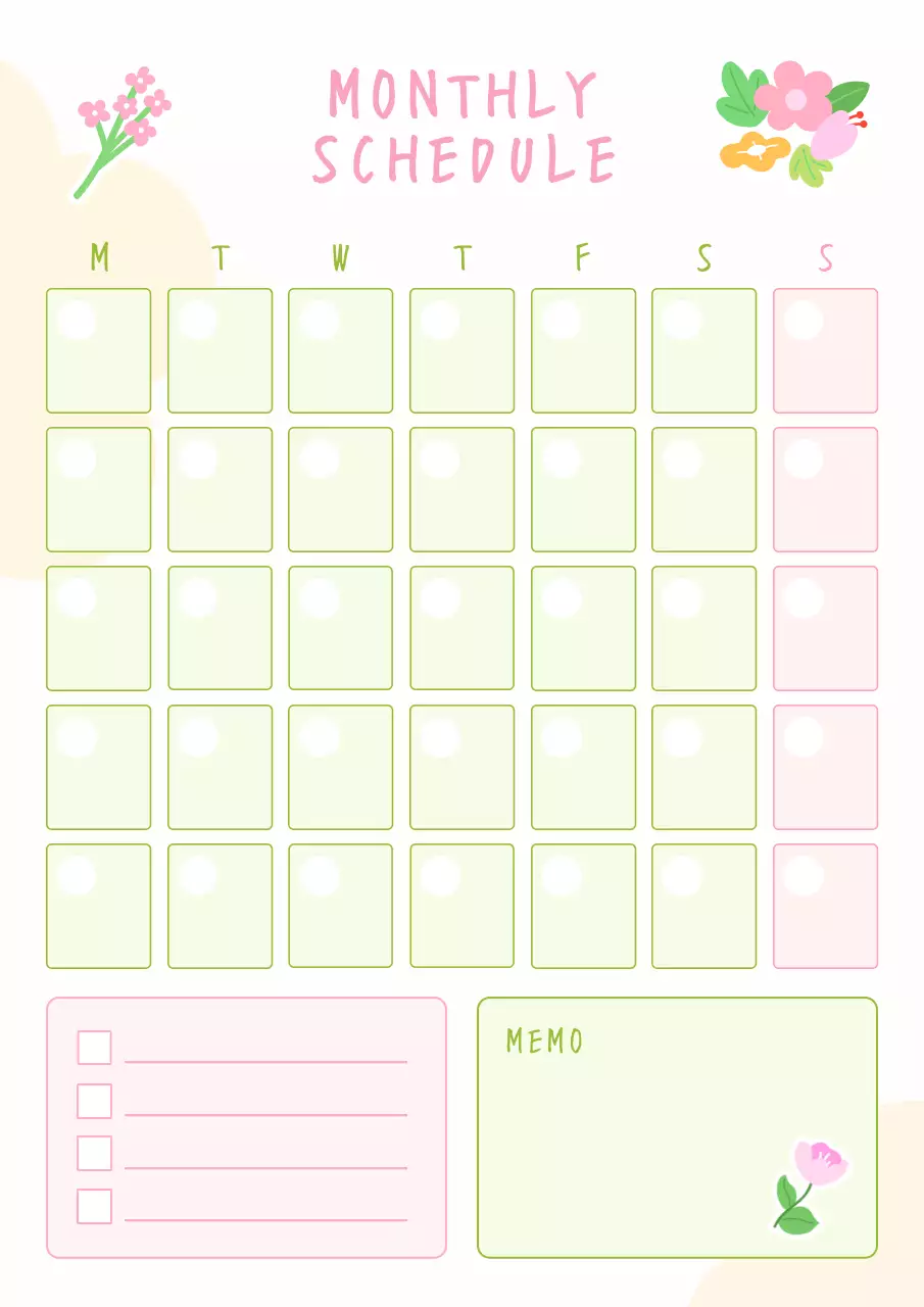 ピンク かわいい スケジュール 予定表