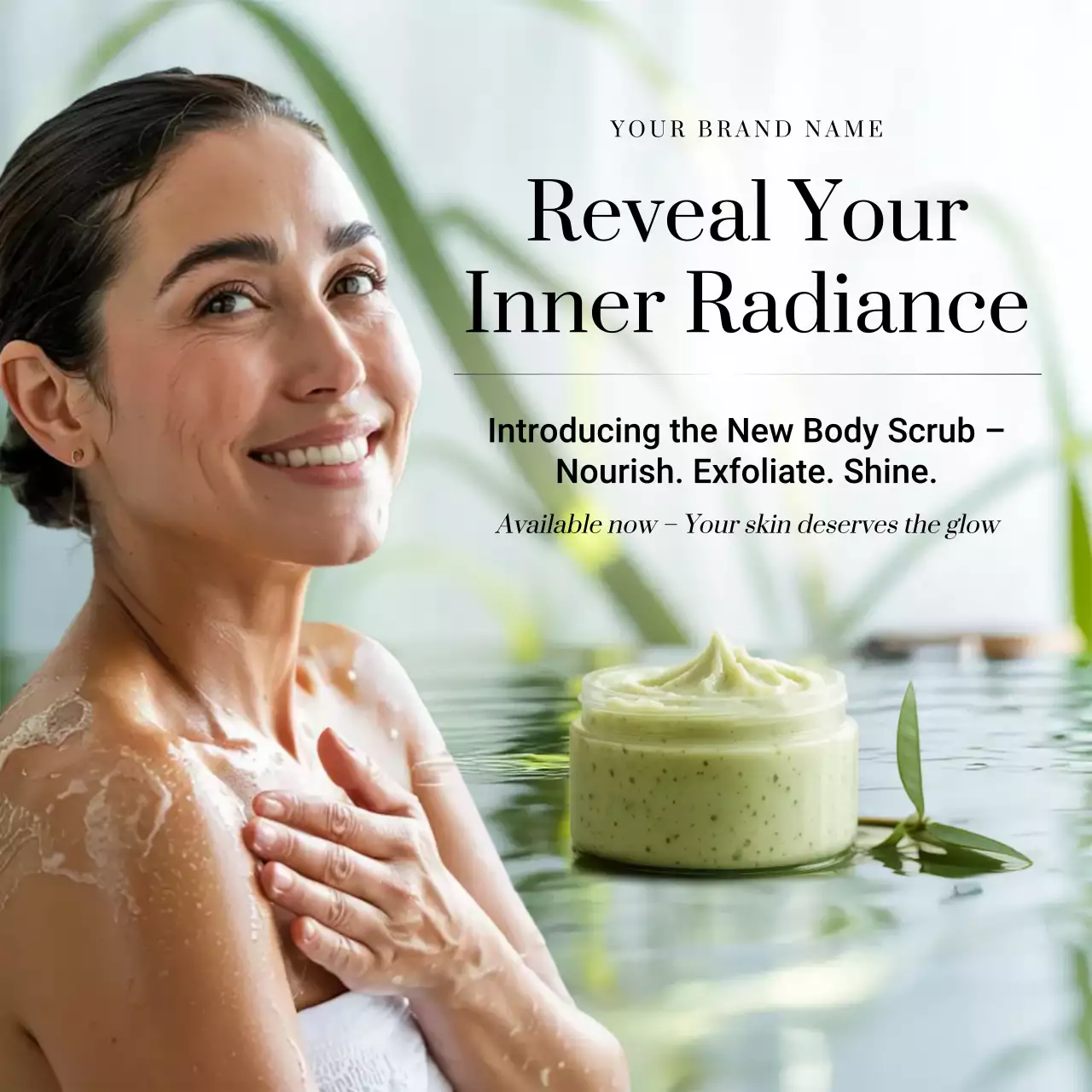 Green Elegant Skincare Promotion Social Media Square