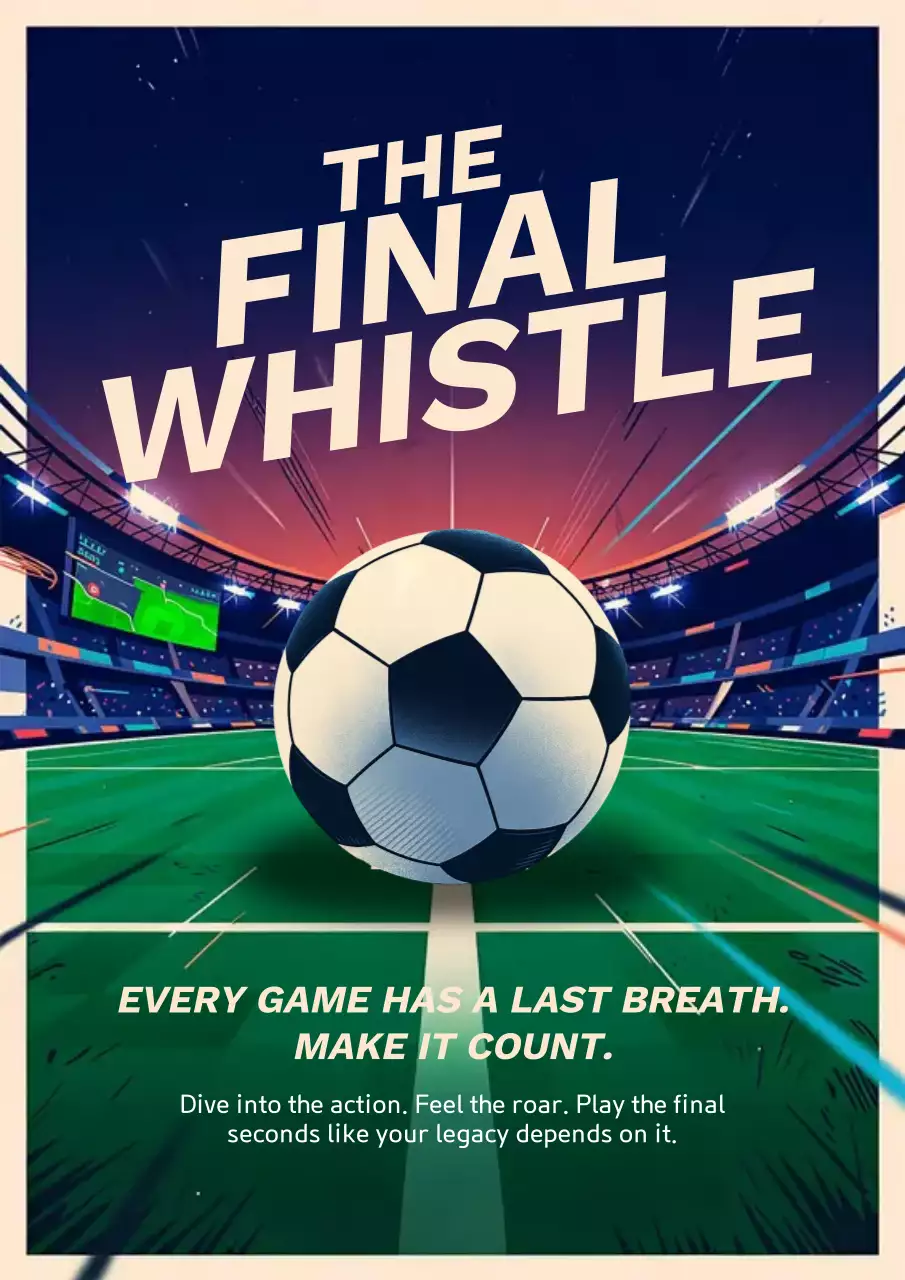 Blue Retro Soccer Promotion Poster