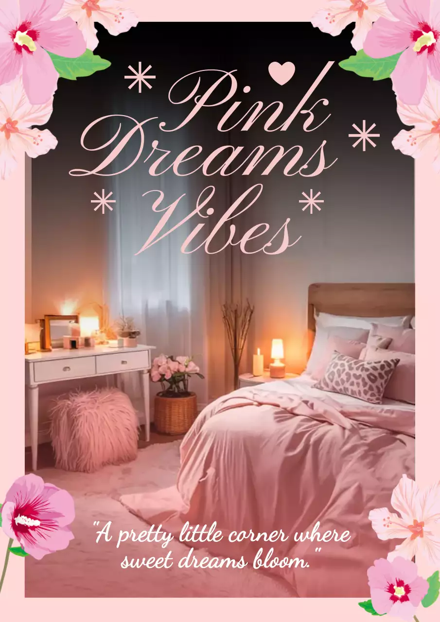 Ppink Aesthetic Bedroom Design Poster