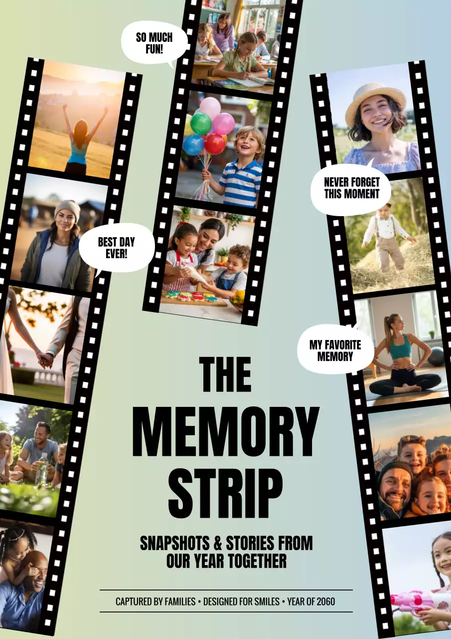 Green Vintage Family Storybook Poster