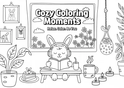 Black Minimalist Coloring Book Guide Poster