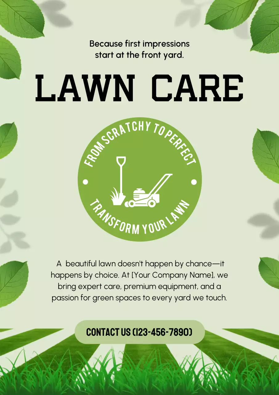 Green Modern Lawn Promotion Poster