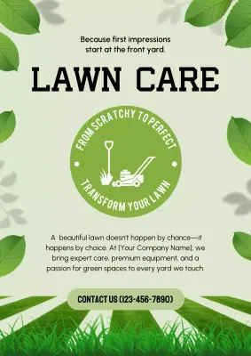 Green Modern Lawn Promotion Poster