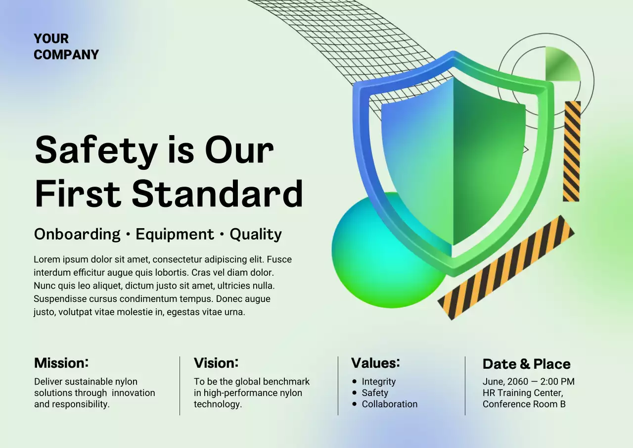 Green Modern Safety Announcement Poster