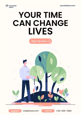 Pastel Modern Volunteer Recruitment Poster