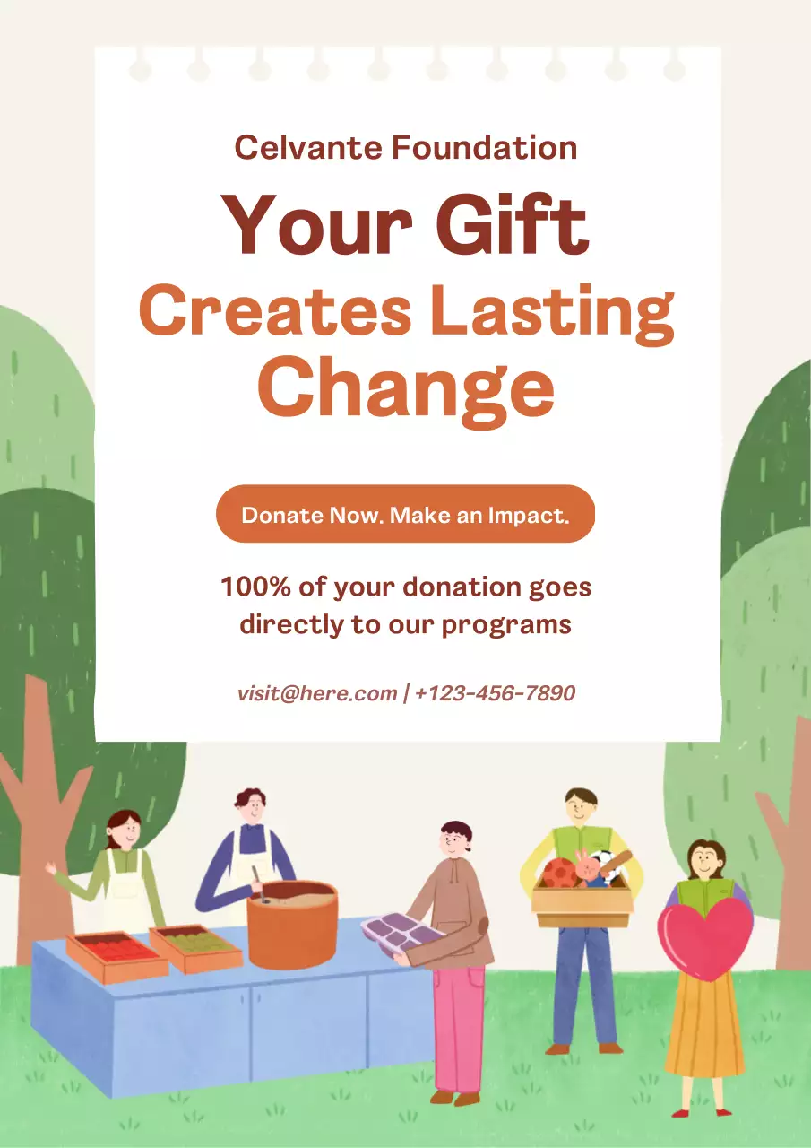 Colorful Modern Donation Promotion Poster