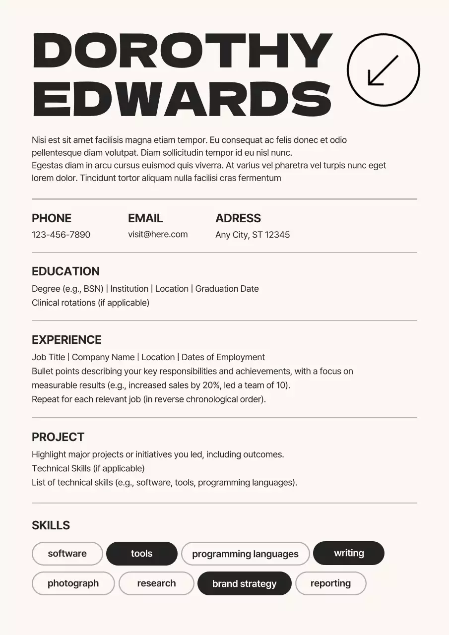 Beige Modern Resume Template