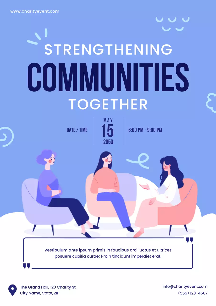 Blue Modern Community Announcement Poster