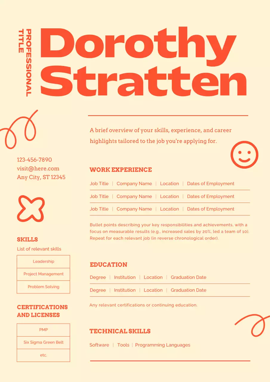 Orange Creative Resume Template