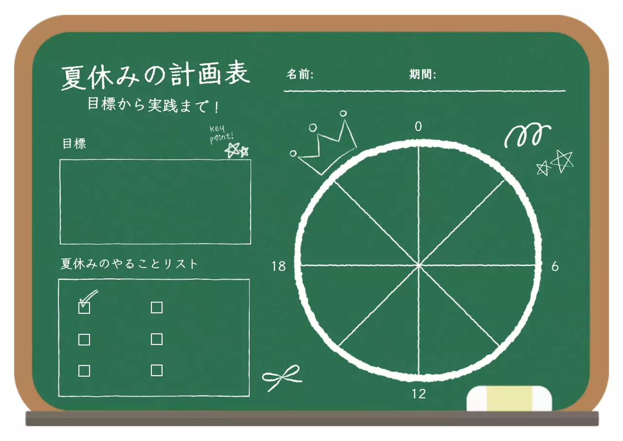 緑 シンプル 学習 計画書