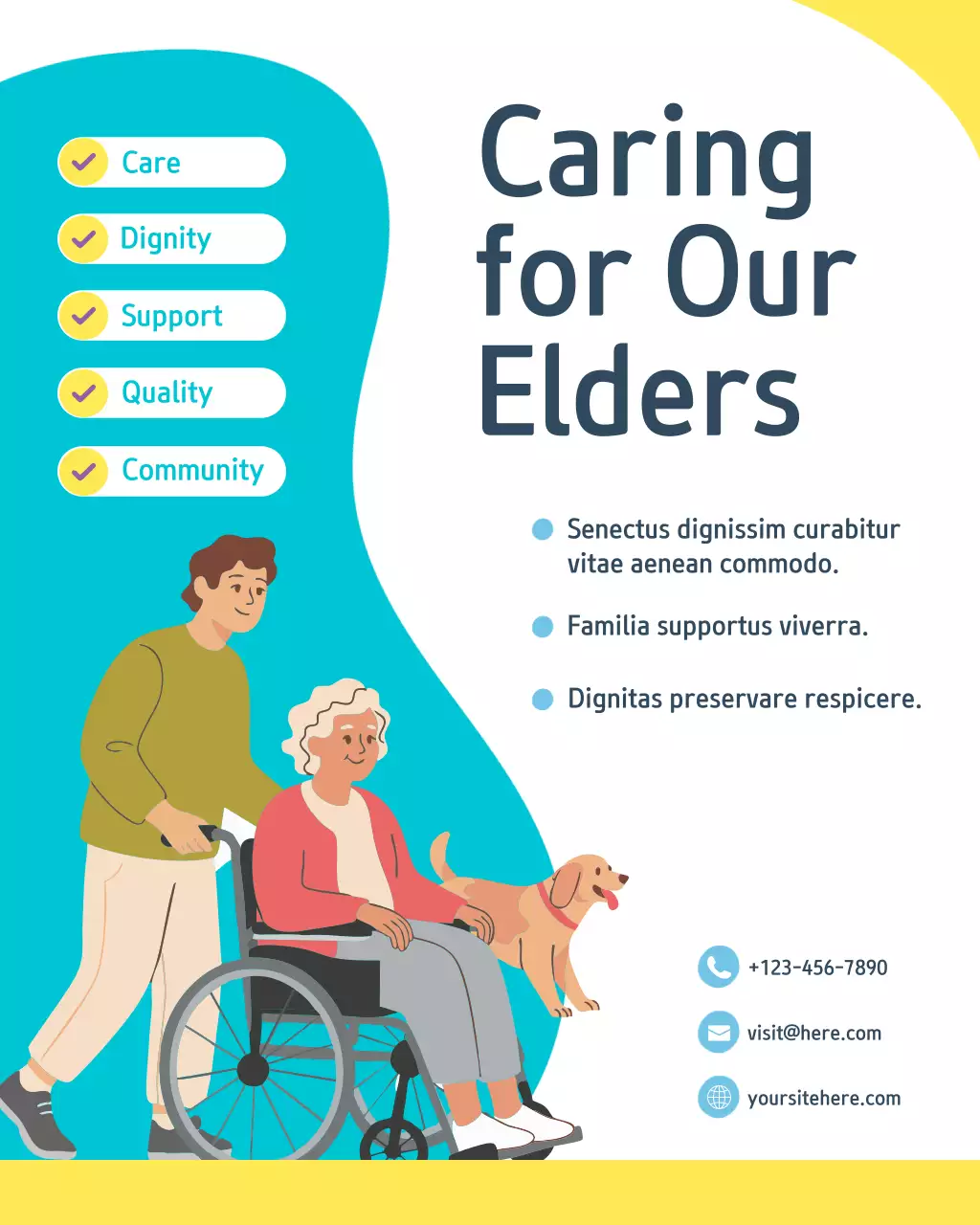 Teal Modern Senior Caregiving Promotion Instagram Post