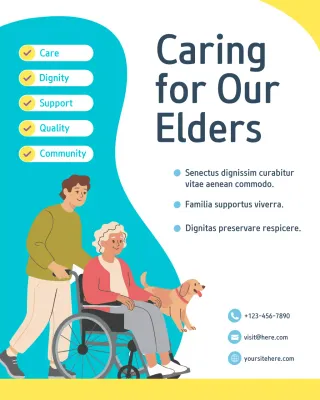 Teal Modern Senior Caregiving Promotion Instagram Post