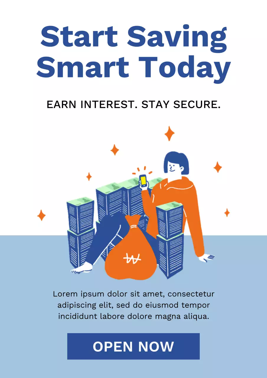 Blue Modern Finance Promotion Poster