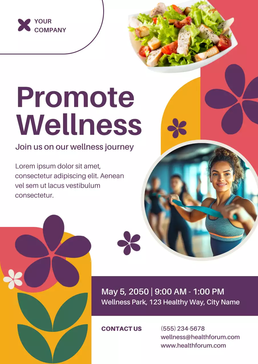 Purple Modern Wellness Promotion Poster