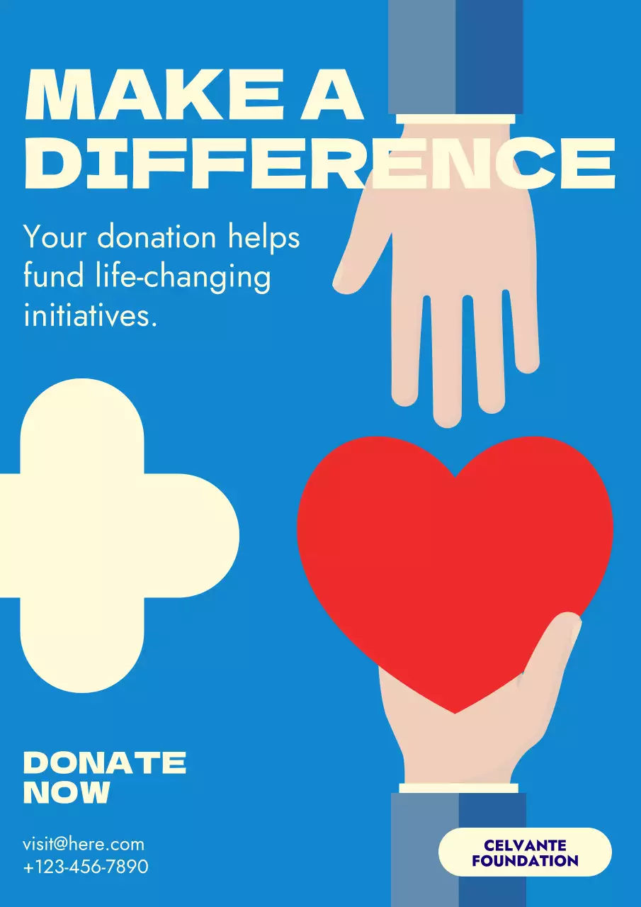 Blue Modern Charity Promotion Poster