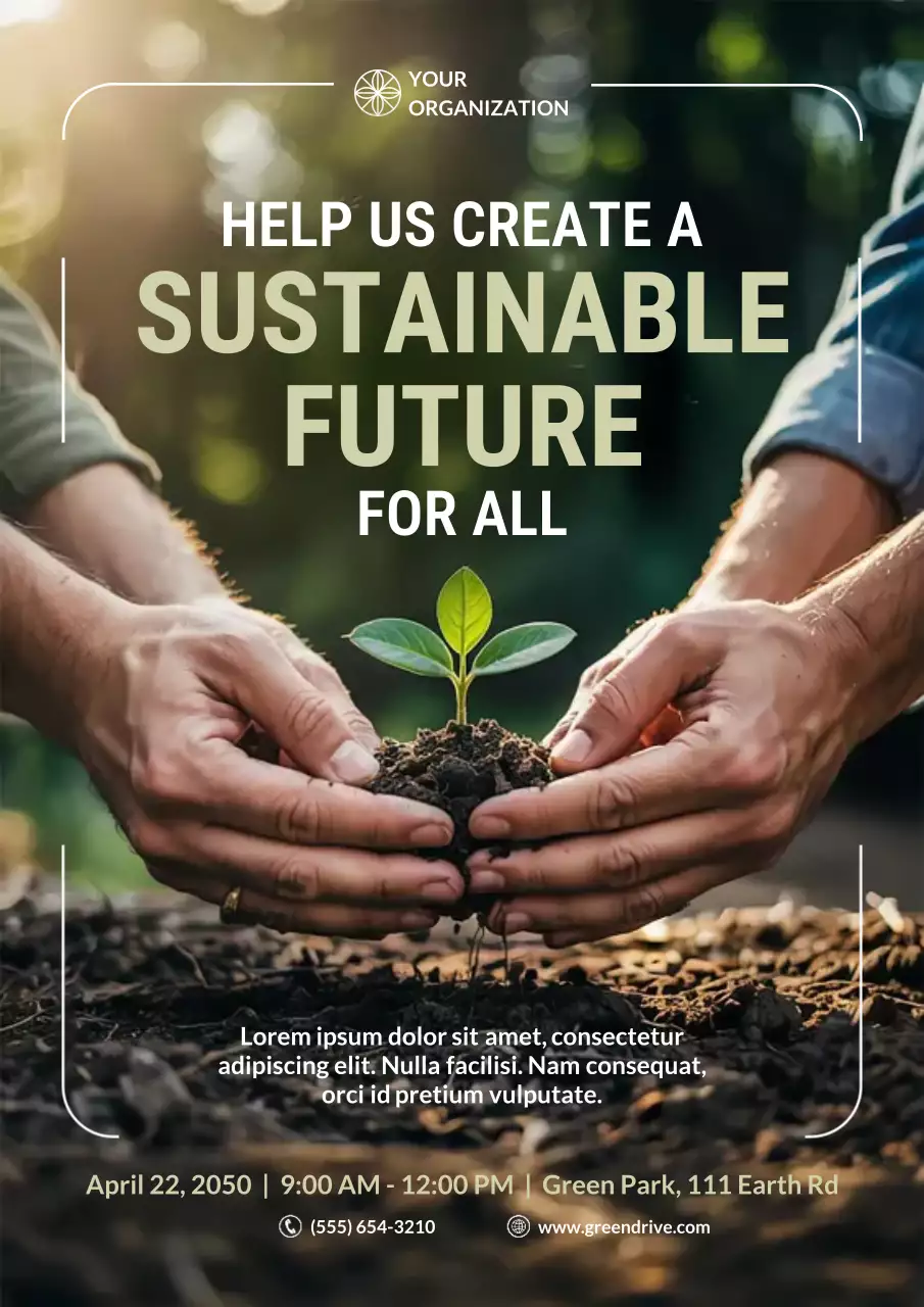 Green Modern Sustainability Event Poster