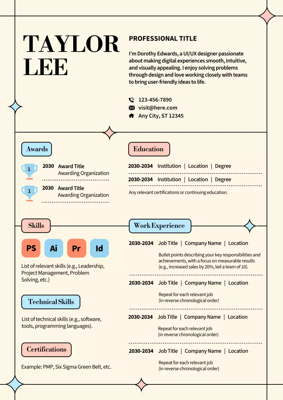 Beige Modern Resume Template