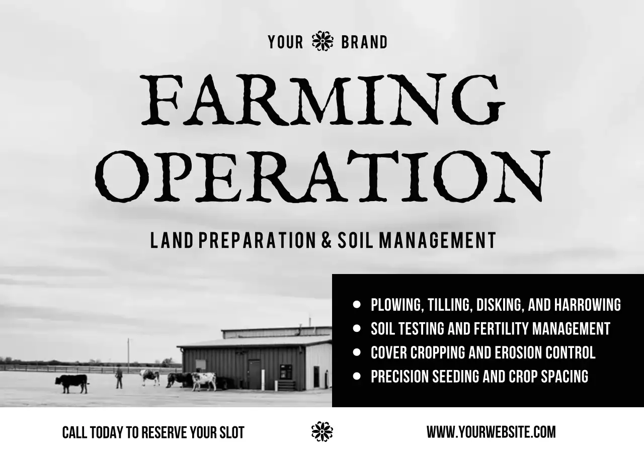 Black Rustic Farming Promotion Poster