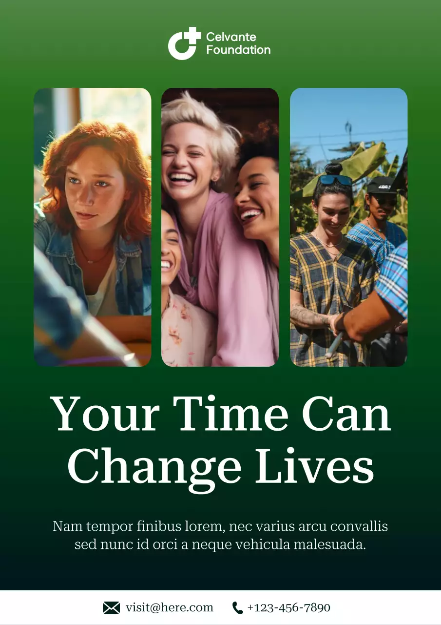 Green Modern Charity Advertisement Poster