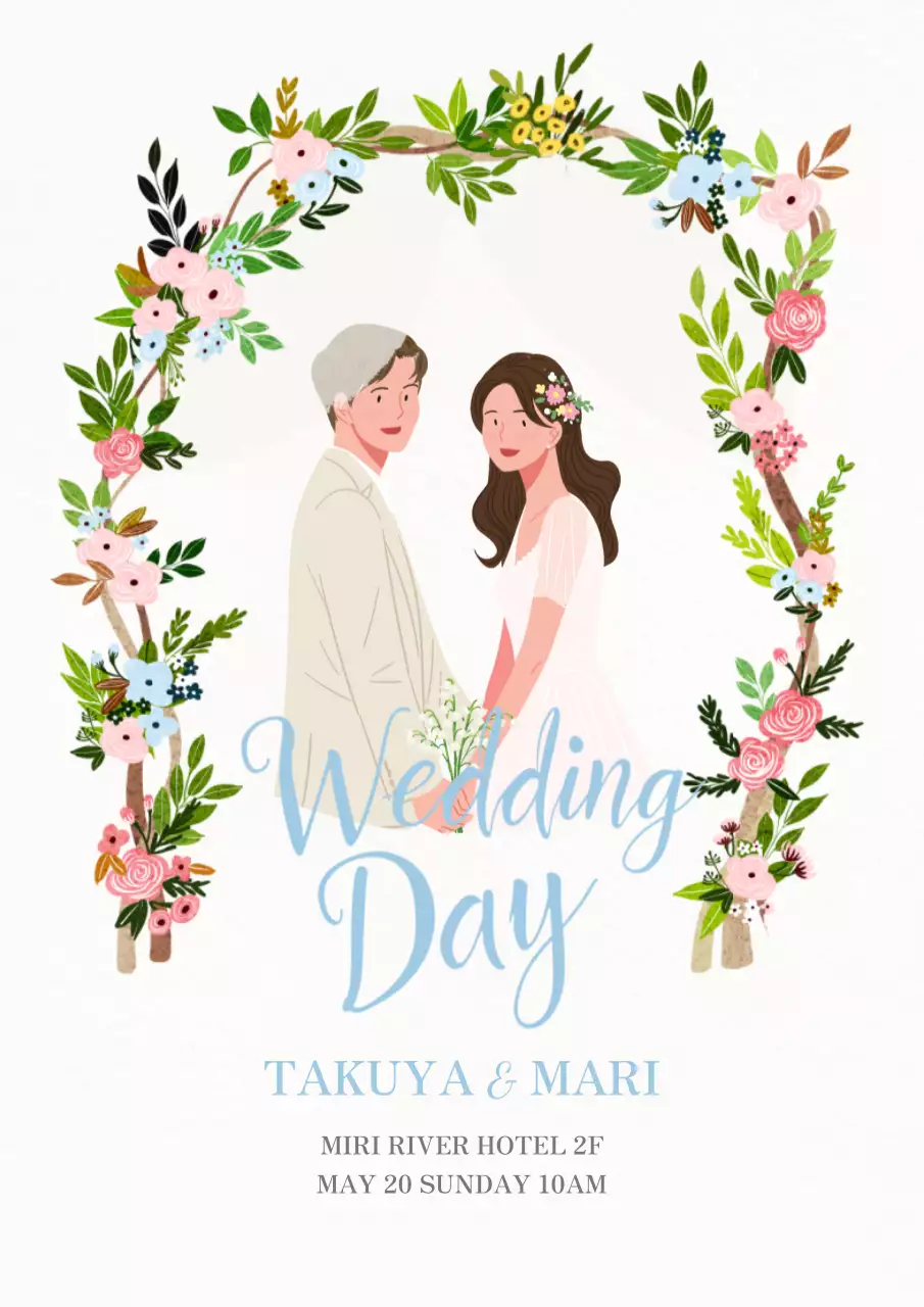 カラフル かわいい 結婚式 招待状