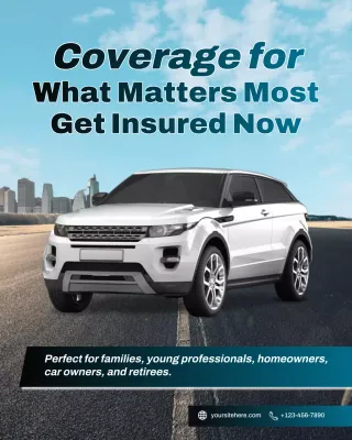 Blue Modern Insurance Promotion Instagram Post