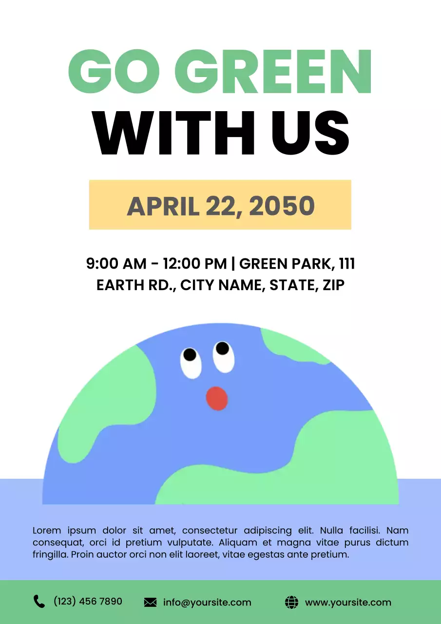 Beige Modern Environment Announcement Poster