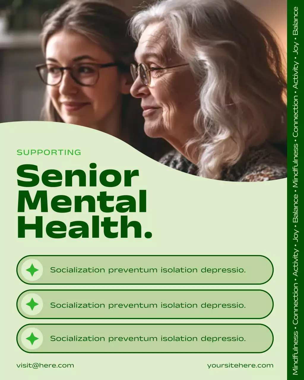 Green Modern Senior Mental Health Awareness Promotion