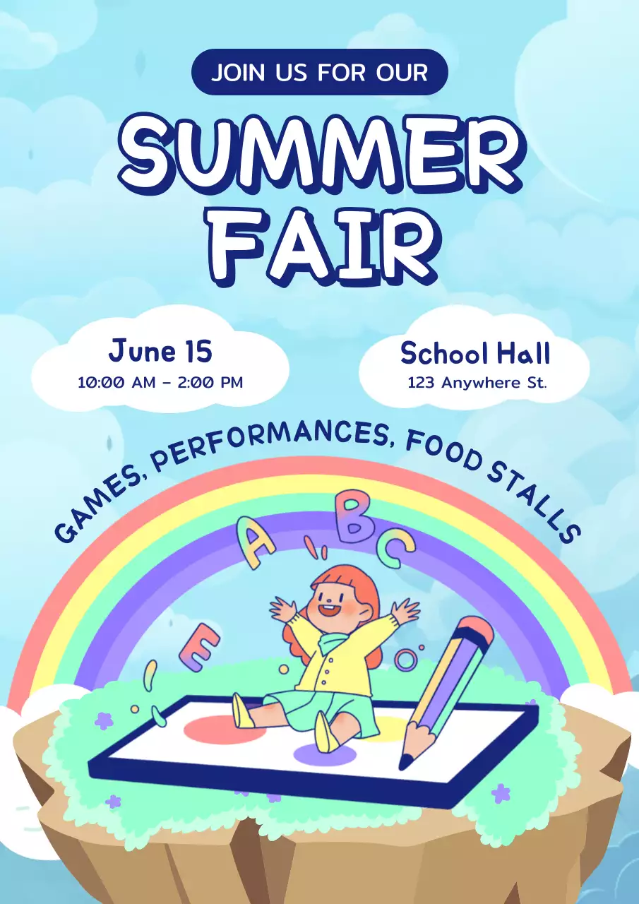 Rainbow Playful Fair Invitation Poster