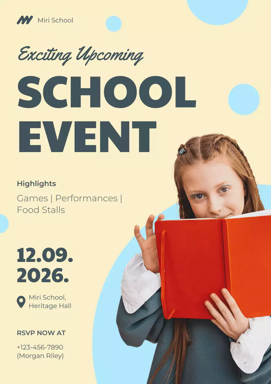 Orange Bold School Event Poster