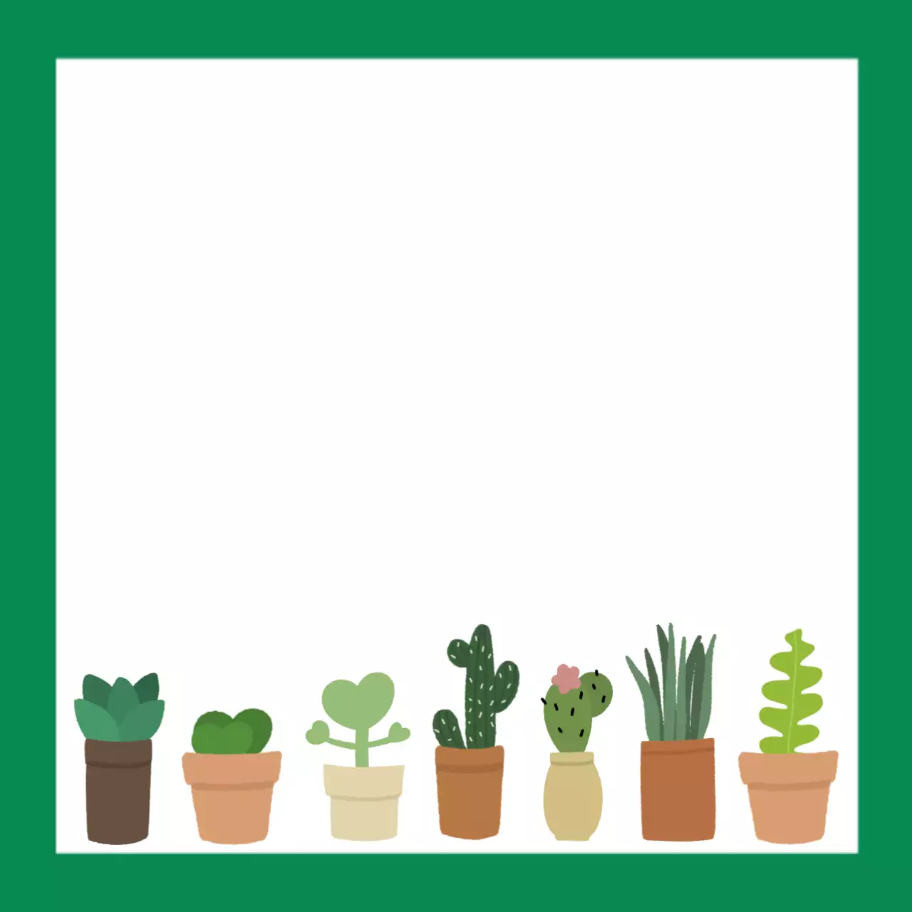 초록 아기자기한 식물 스티커