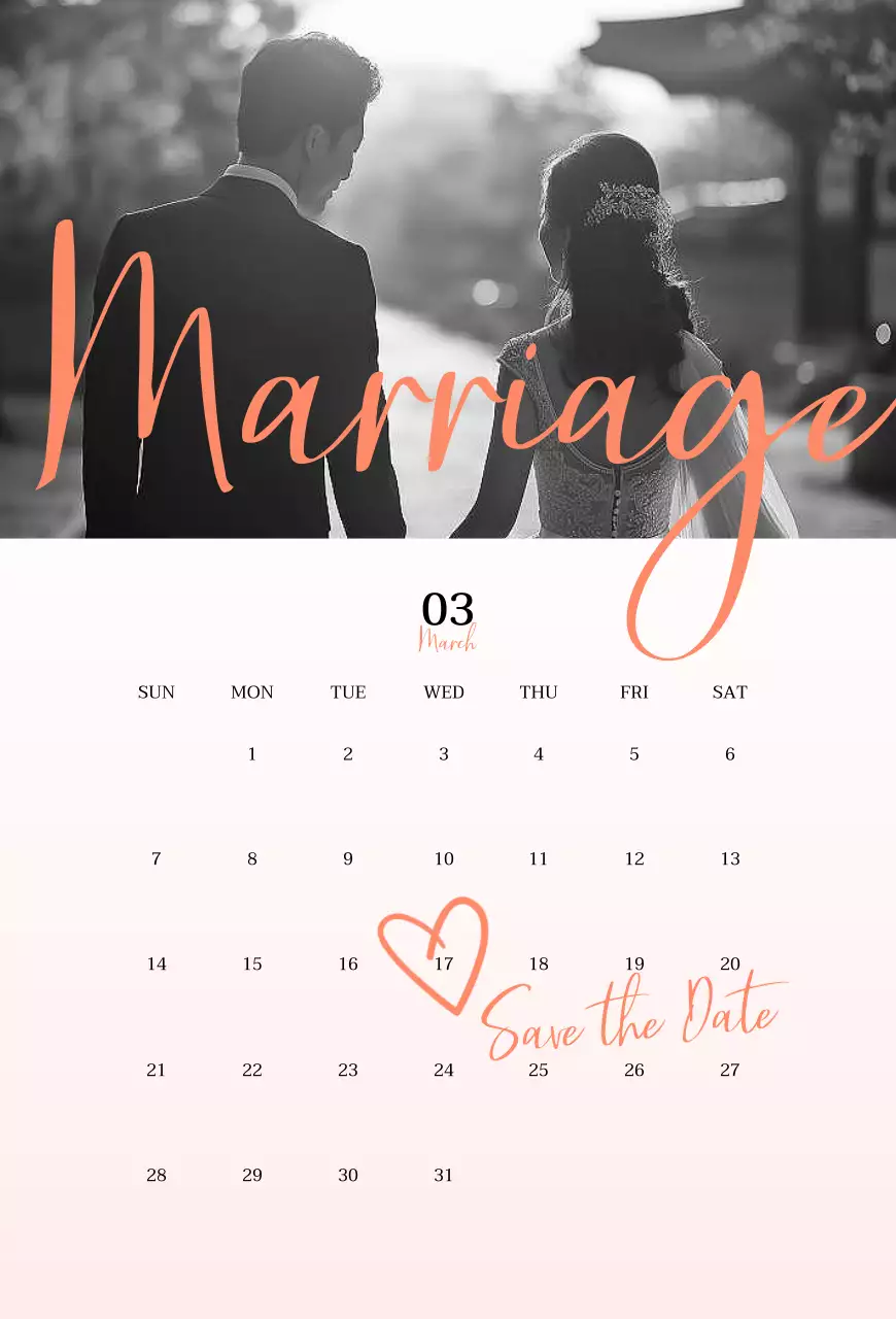 흑백 심플 결혼 초대장