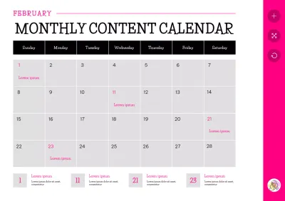 Pink Modern Content Calendar Planner Poster