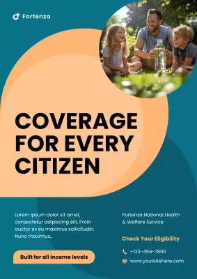 Teal and Yellow Modern Scandinavian Institutional Insurance Poster