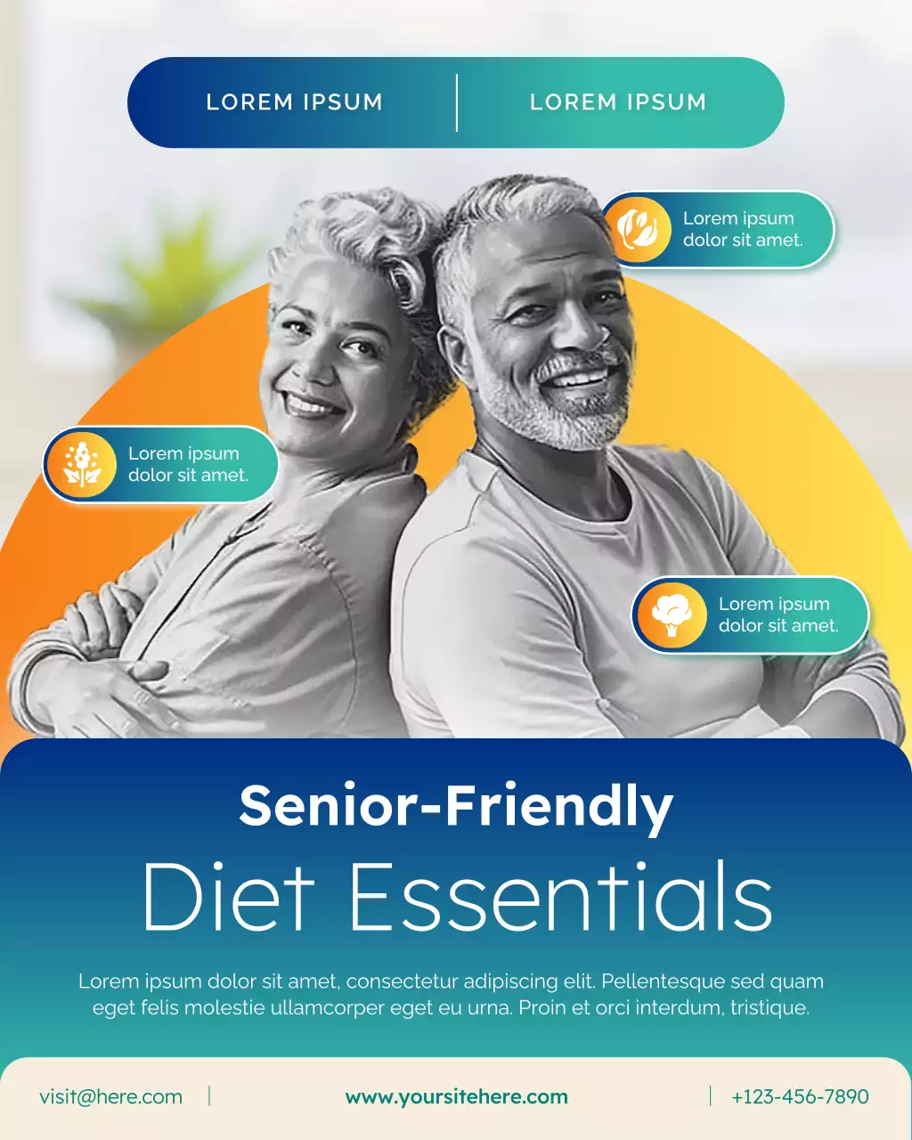 Orange Green Modern Senior Care Instagram Post