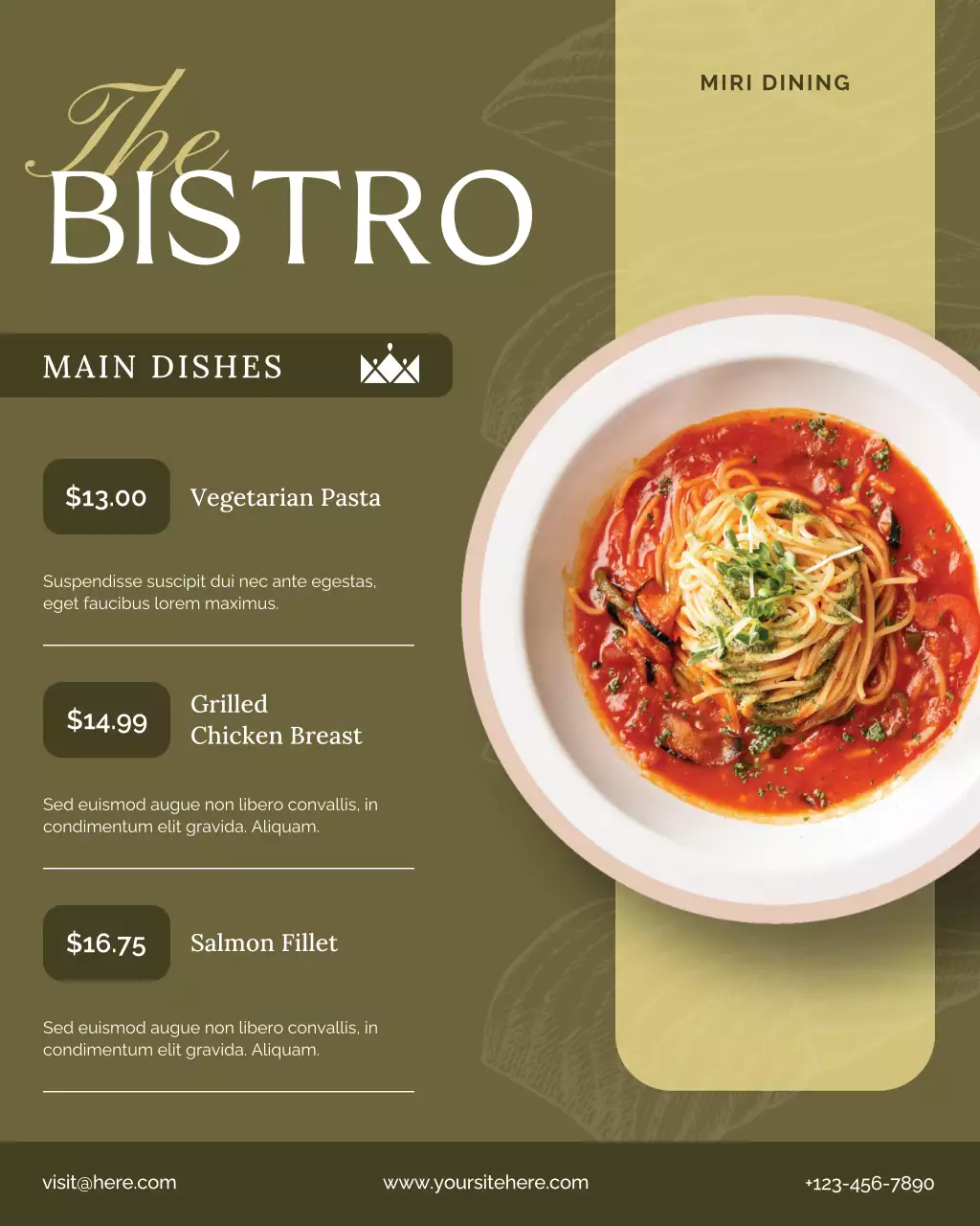 Navy Elegant Restaurant Menu Instagram Post