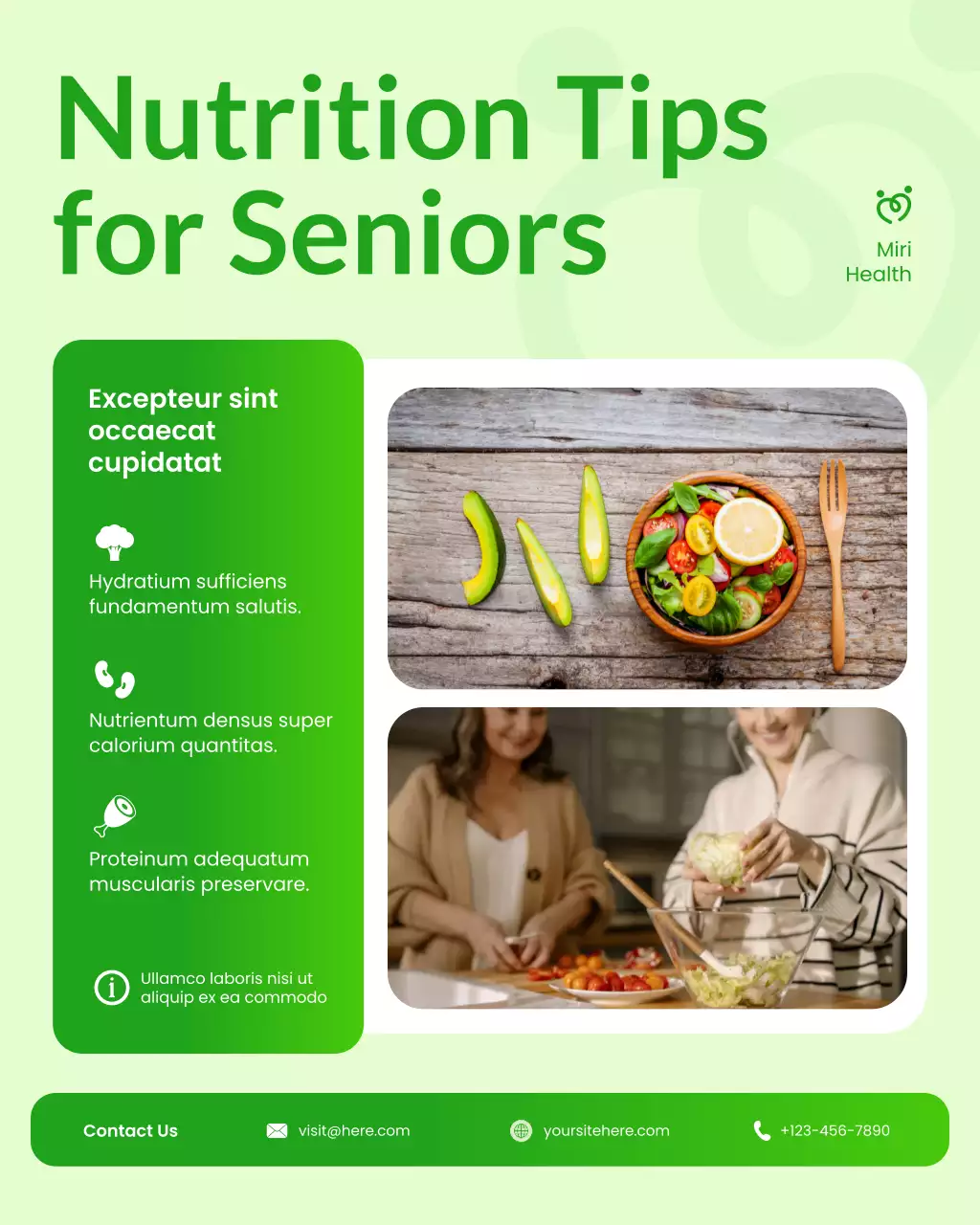 Green and White Nutrition Tips for Senior Instagram Post
