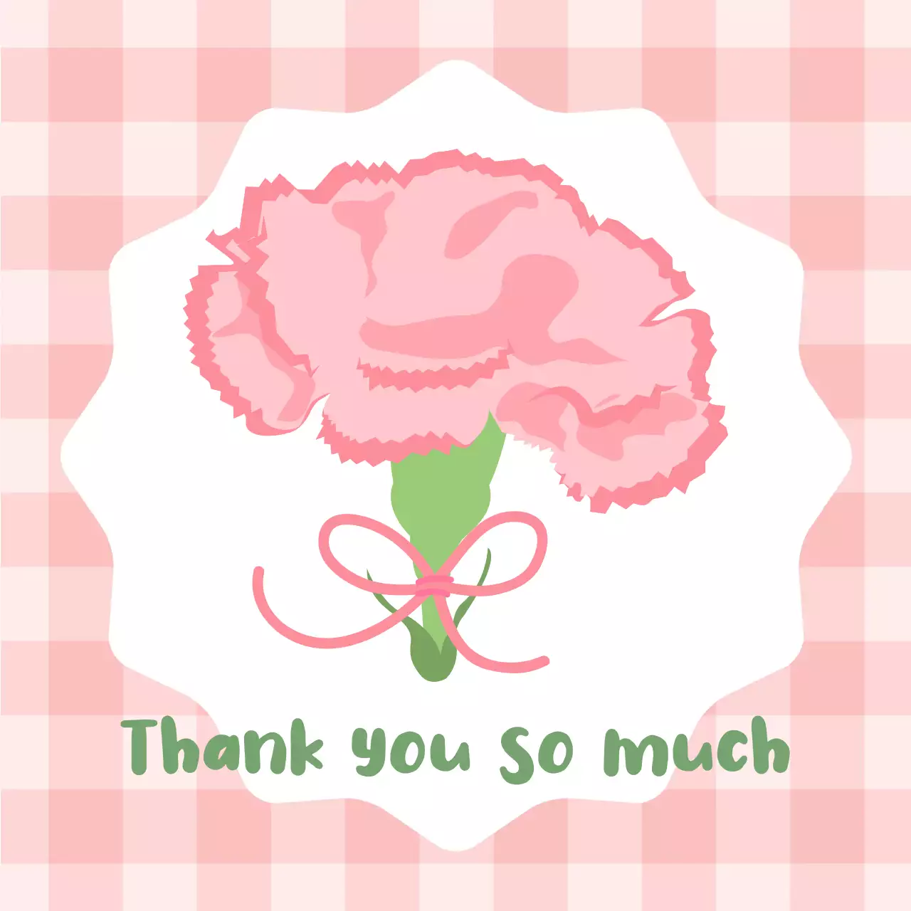 핑크 아기자기한 감사 엽서