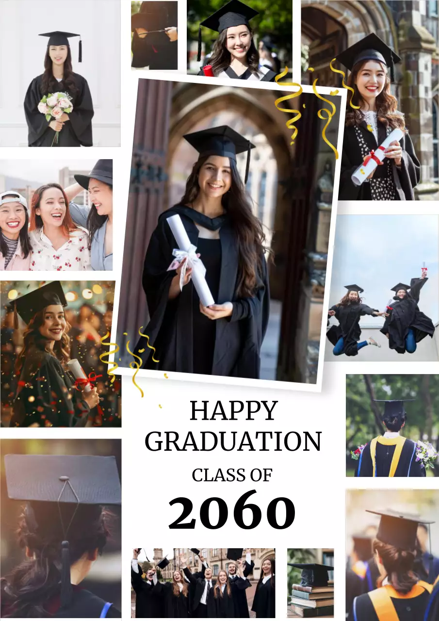 Black Classic Graduation Announcement Poster