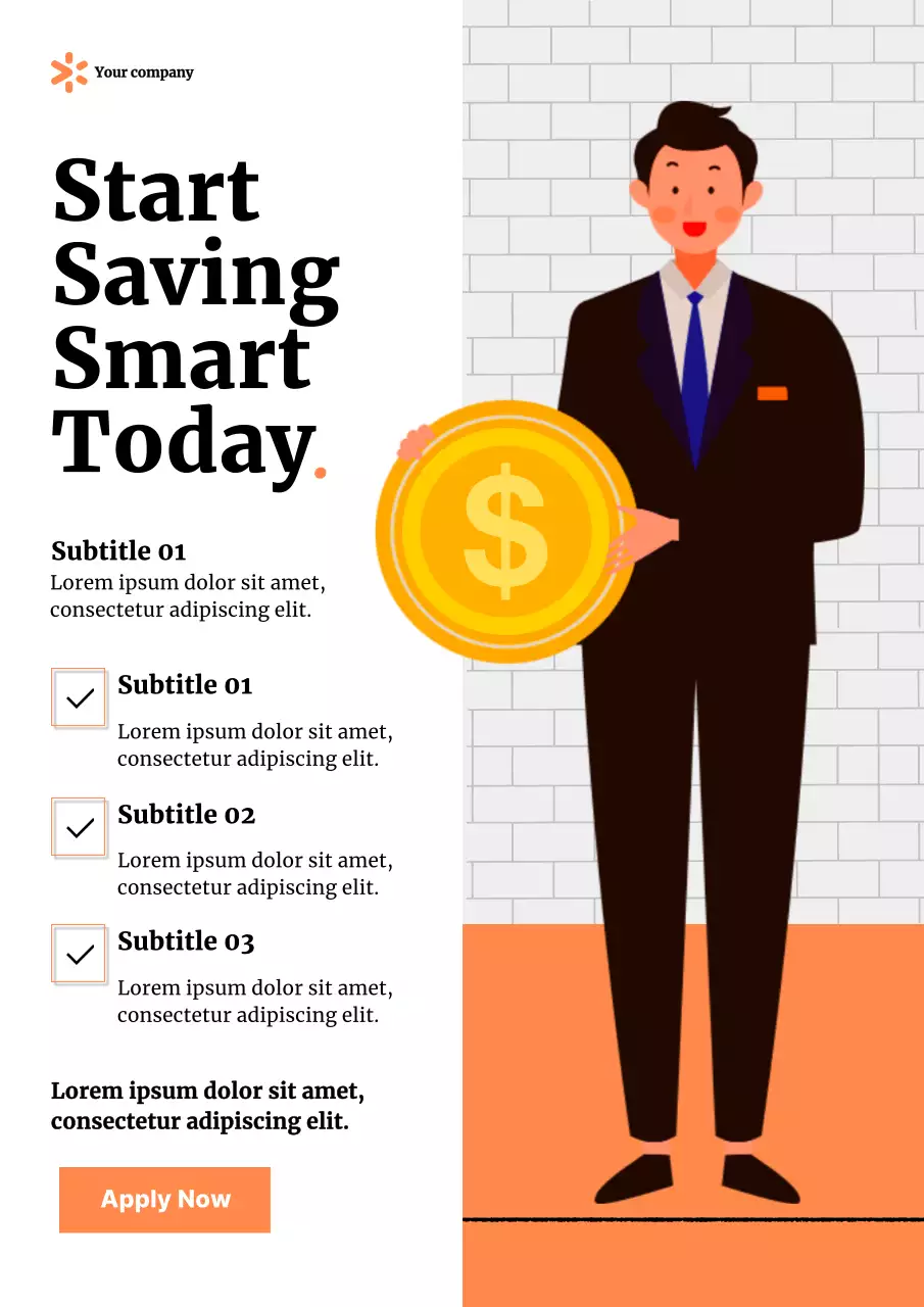 Orange Modern Finance Promotion Poster