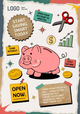 Pink Colorful Retro Savings Advertisement Poster