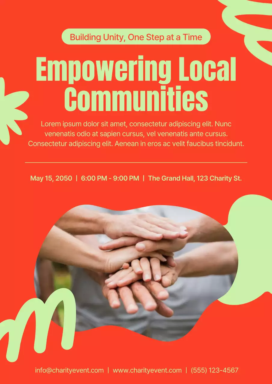 Red Modern Community Announcement Poster