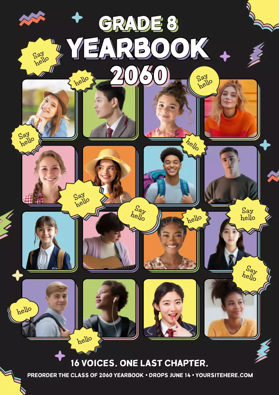 Black Modern Yearbook Announcement Poster