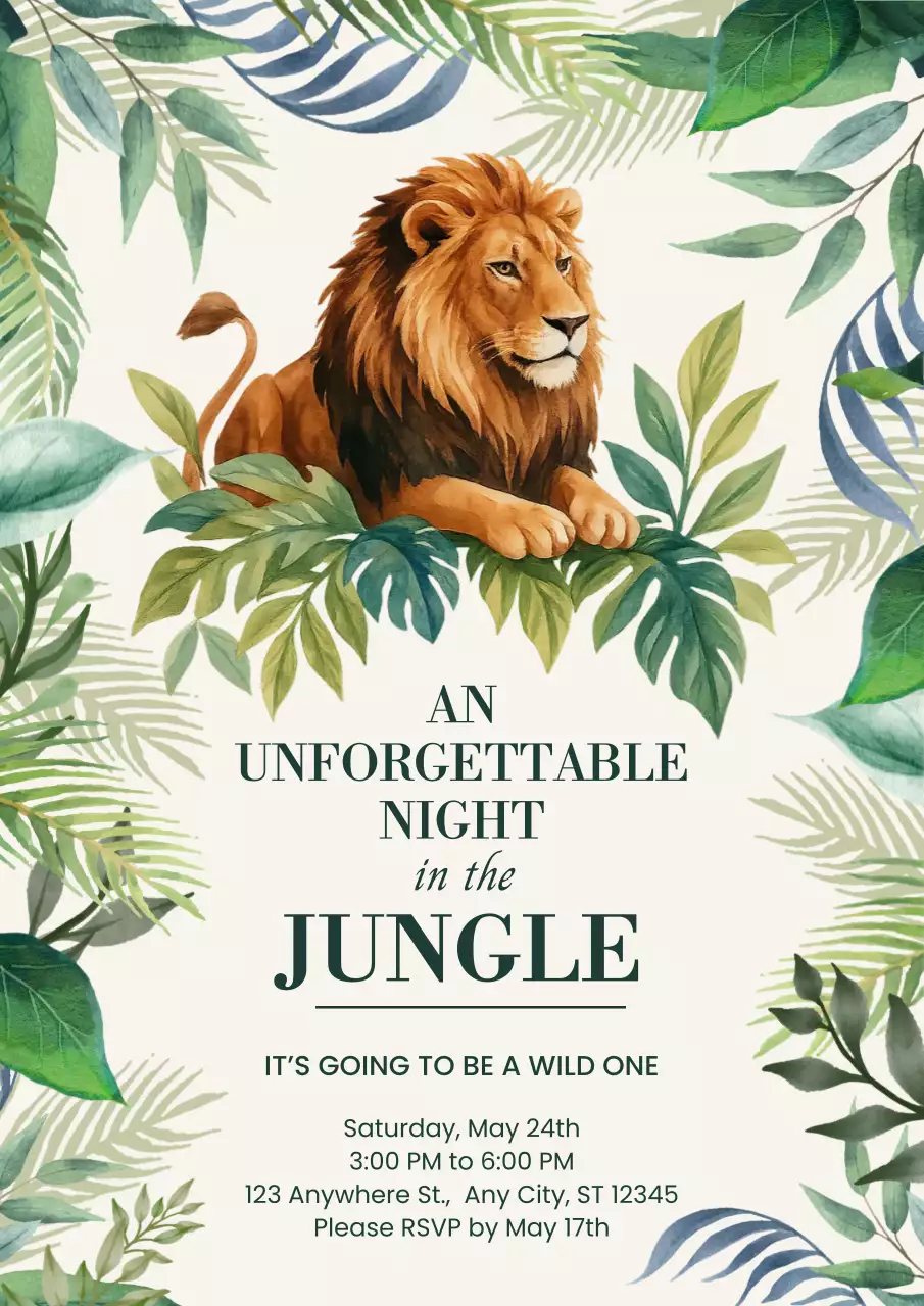 Green Tropical Jungle Invitation Poster