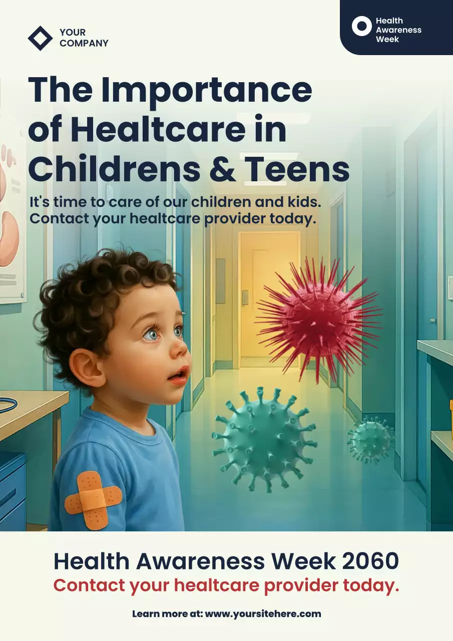 Blue Modern Healthcare Announcement Poster