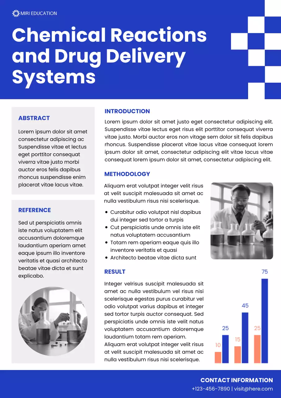 Poster nghiên cứu học thuật hiện đại màu xanh