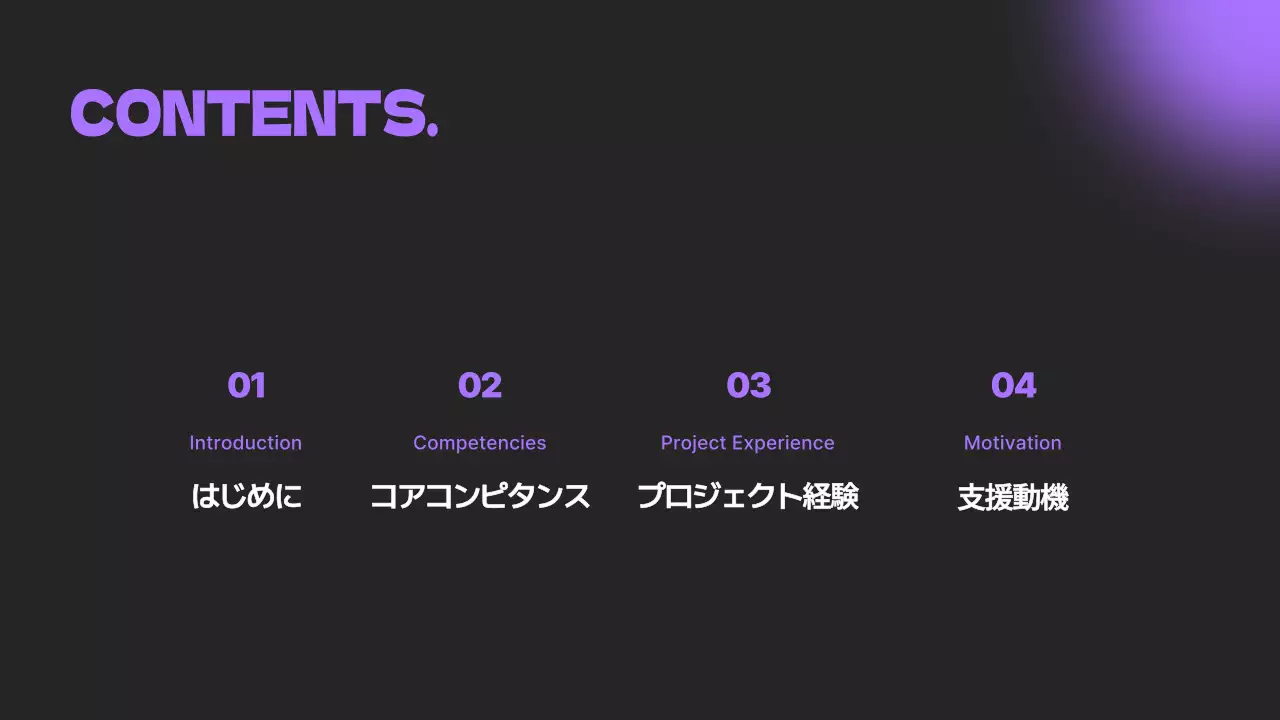 紫 モダン ポートフォリオ ポートフォリオ プレゼンテーション