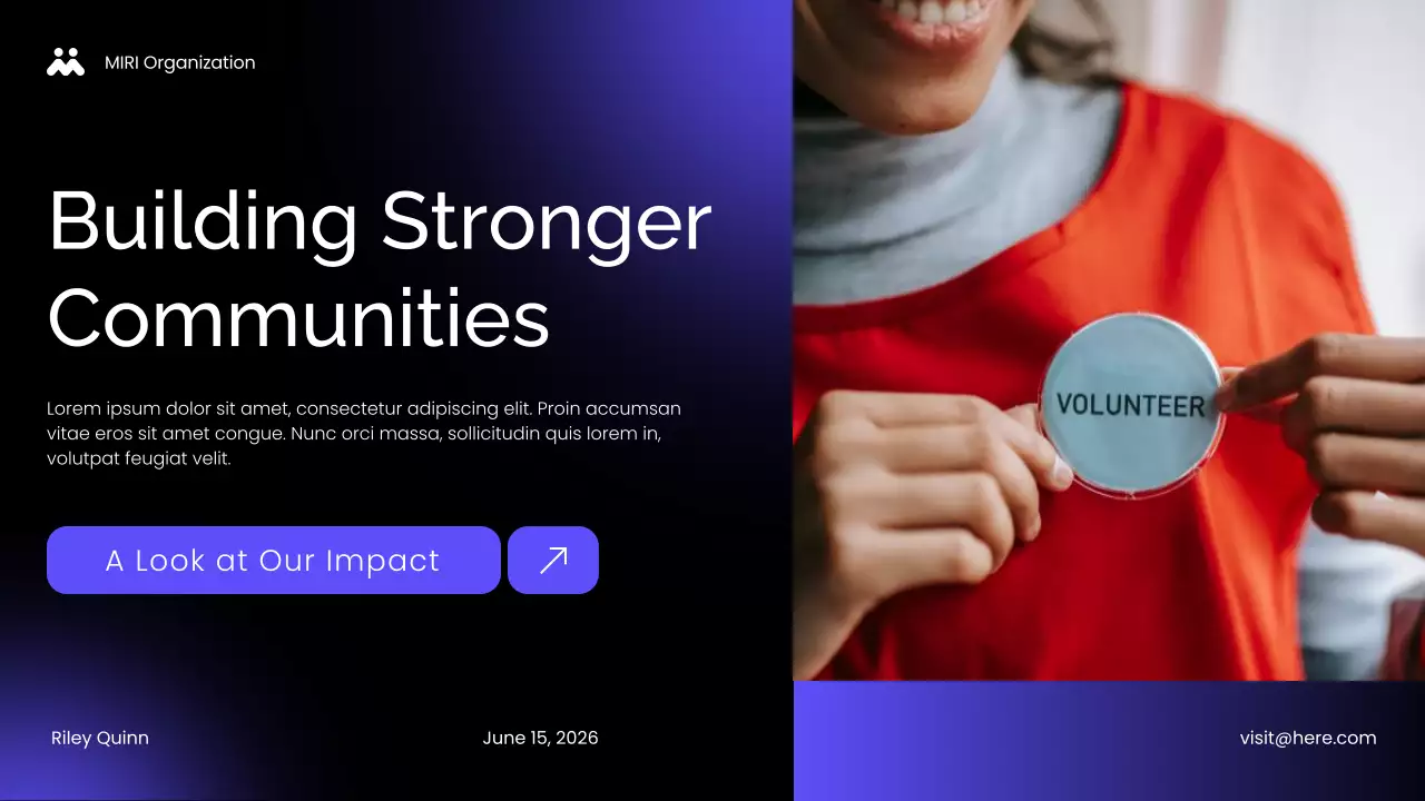 Blue Modern Non-profit Impact Report Community Presentation