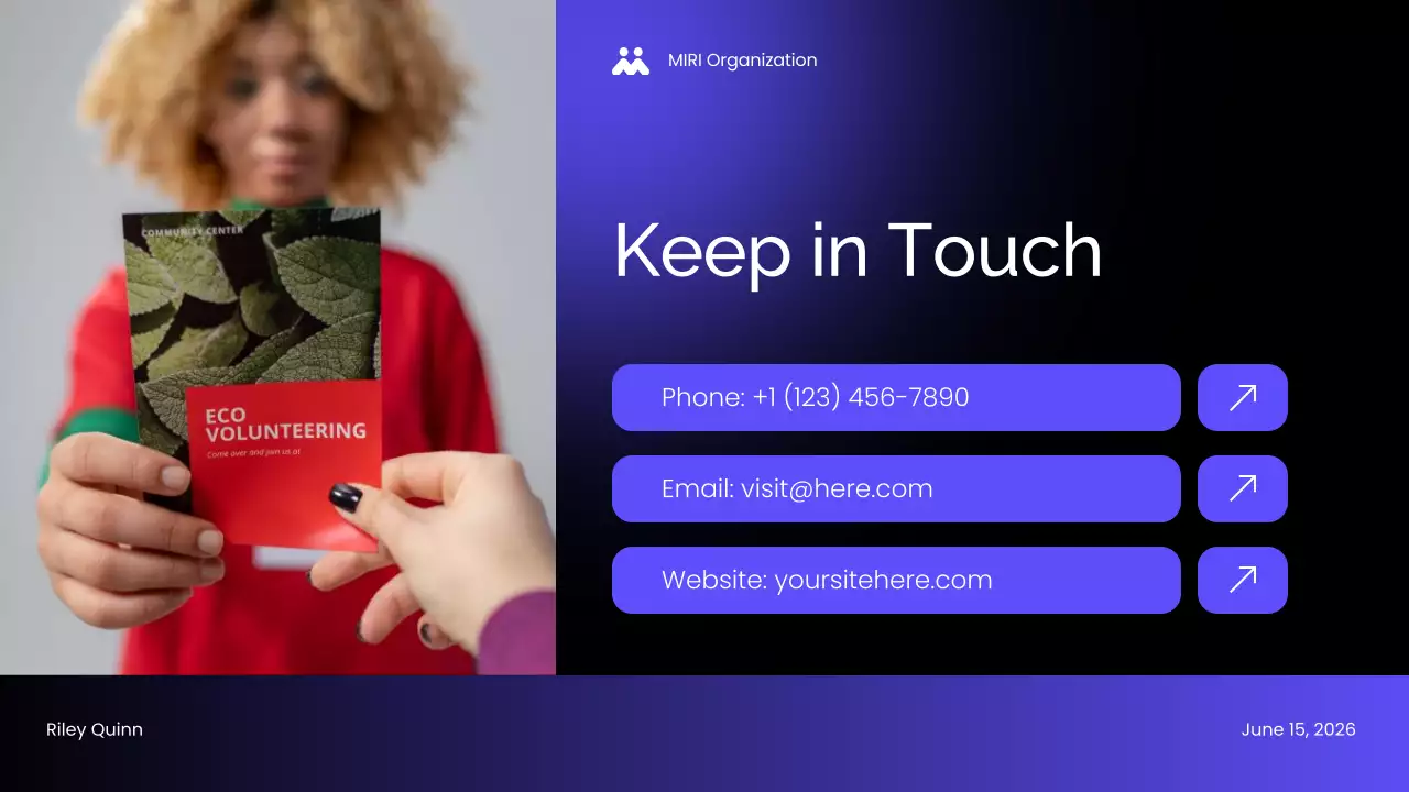 Blue Modern Non-profit Impact Report Community Presentation