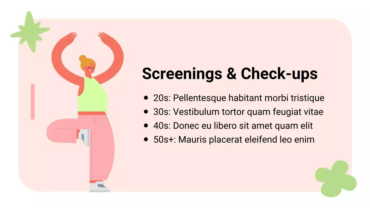 핑크 그린 모던 여성 건강 프레젠테이션